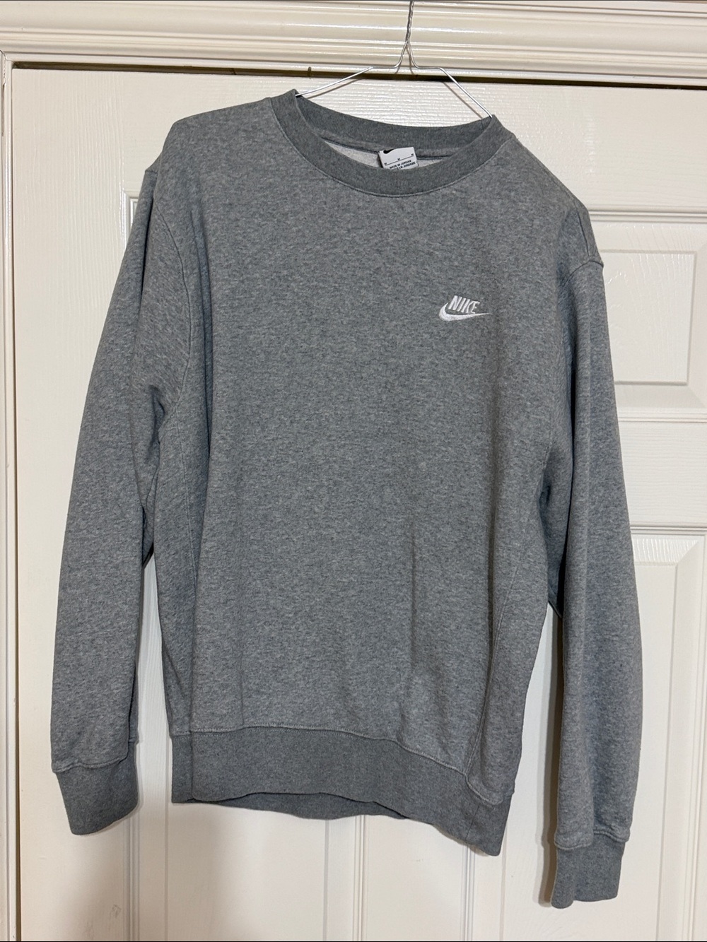 Nike Gray Crewneck Sweatshirt with White Swoosh